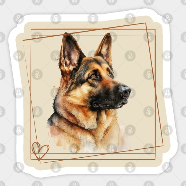 German Shepard Love Sticker by ThePawPrintShoppe